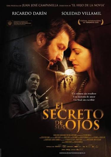 Ilustración original de El secreto de sus ojos con una mirada y un estadio